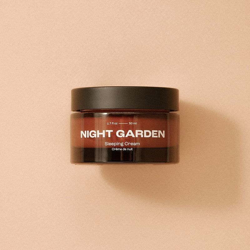 jar of night garden sleeping cream night cream with black top